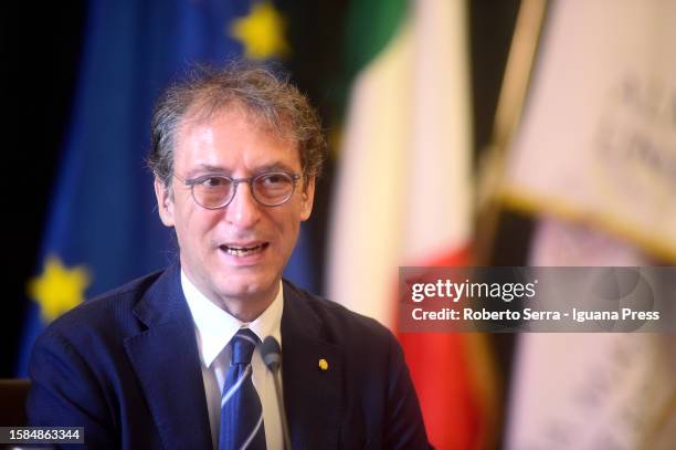 Professor Giovanni Molari, Rector of the Bologna's University attends a ceremony of signing an agreement between the Government and the University of...
