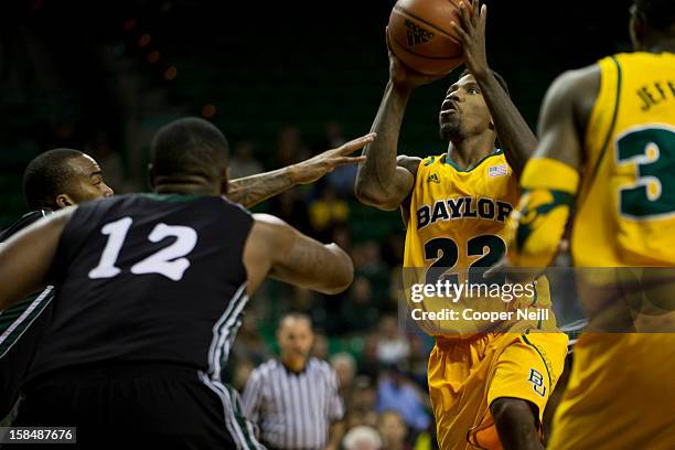 Walton of the Baylor University Bears shoots the ball against the USC Upstate Spartans on December 17, 2012 at the Ferrell Center in Waco, Texas.