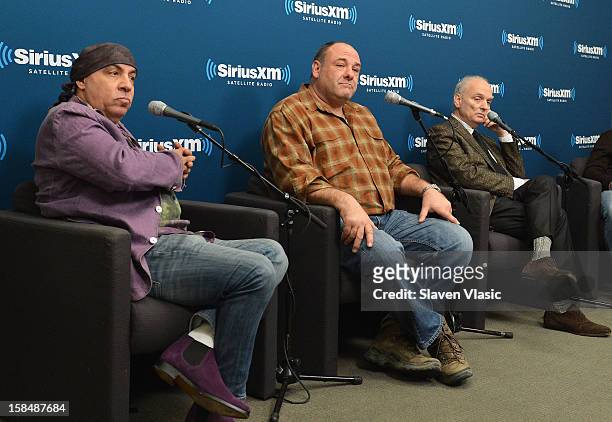 Steven Van Zandt, James Gandolfini and David Chase attend SiriusXM "Not Fade Away" Town Hall with David Chase, James Gandolfini and Steven Van Zandt...