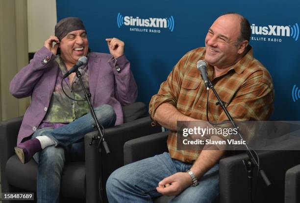 Steven Van Zandt and James Gandolfini attend SiriusXM "Not Fade Away" Town Hall with David Chase, James Gandolfini and Steven Van Zandt and host...