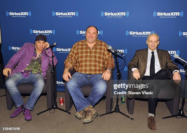 Steven Van Zandt, James Gandolfini and David Chase attend SiriusXM "Not Fade Away" Town Hall with David Chase, James Gandolfini and Steven Van Zandt...