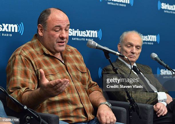 James Gandolfini and David Chase attend SiriusXM "Not Fade Away" Town Hall with David Chase, James Gandolfini and Steven Van Zandt and host Terence...