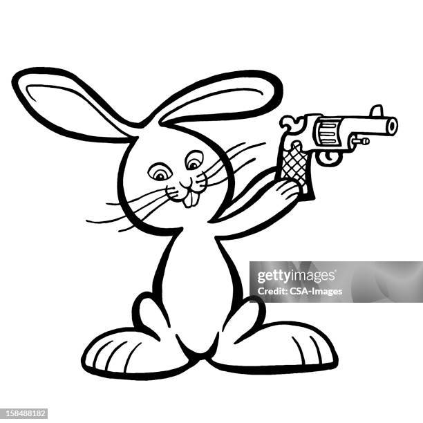 Rabbit With A Gun High Res Illustrations - Getty Images