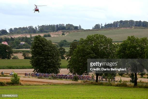 General view of the peloton passing through a landscape during the 80th Tour de Pologne 2023, Stage 4 a 199.1km stage from Strzelin to Opole / #UCIWT...