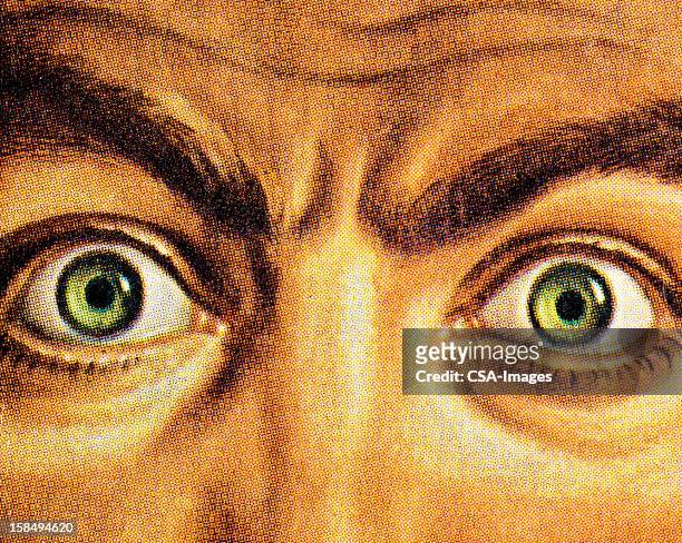 ilustrações, clipart, desenhos animados e ícones de close-up do homem de olhos grande - hypnosis