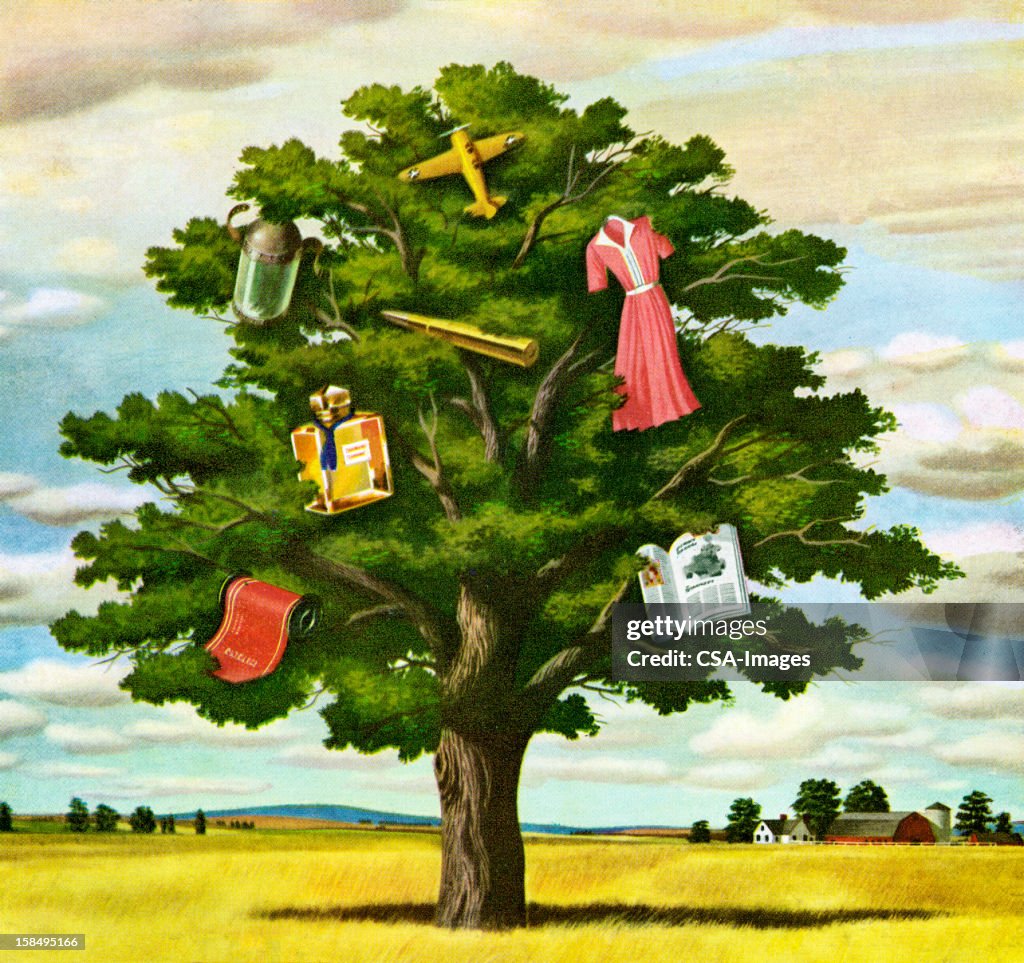 Misc. Object Tree With Miscellaneous Objects In It High-Res Vector Graphic - Getty ...