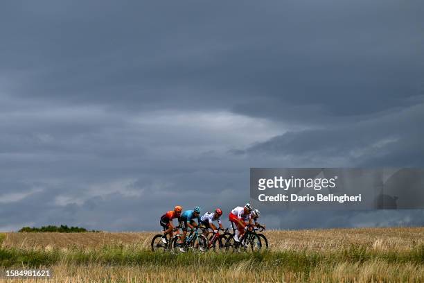 General view of Norbert Banaszek of Poland and Team Poland, Jacopo Mosca of Italy and Team Lidl - Trek - Polka dot Mountain Jersey, Yevgeniy Gidich...