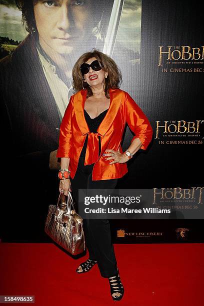 Maria Venuti attends the Sydney premiere of 'The Hobbit: An Unexpected Journey' at George Street V-Max Cinemas on December 18, 2012 in Sydney,...