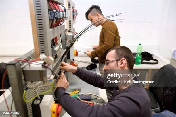 Apprenticeship as electrician machines mechanic in the Butzweilerhof education center of chamber of commerce Cologne on December 10, 2012 in Cologne,...