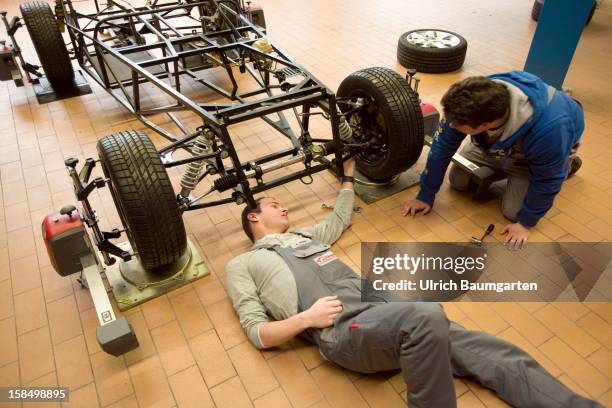 Apprenticeship as motorcar mechanic in the Butzweilerhof education center of chamber of commerce Cologne on December 10, 2012 in Cologne, Germany....