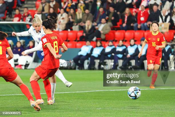 Alessia Russo of England scores her team's first goal during the FIFA Women's World Cup Australia & New Zealand 2023 Group D match between China and...