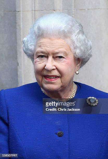 Queen Elizabeth II arrives at Number 10 Downing Street to attend the Government's weekly Cabinet meeting on December 18, 2012 in London, England.