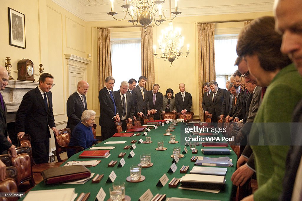 Queen Elizabeth II Attends The Government's Weekly Cabinet Meeting