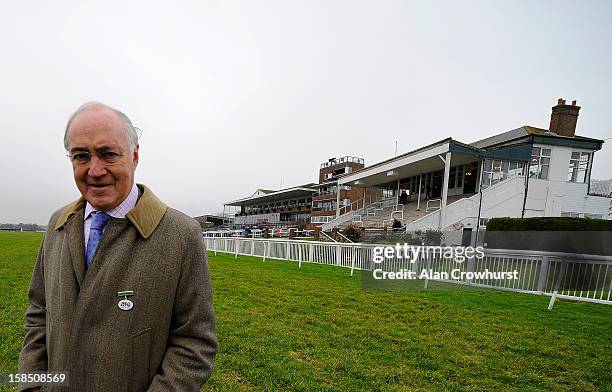 Michael Howard, Chairman of ARC and former MP for Folkestone, poses in front of the grandstands during the last meeting to be held after 114 years of...