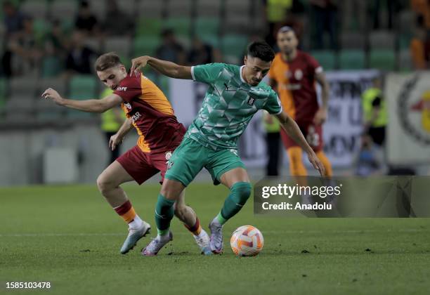 Kerem Akturkoglu in action during the UEFA Champions League third qualifying round match between Olimpija Ljubljana and Galatasaray at Stozice...