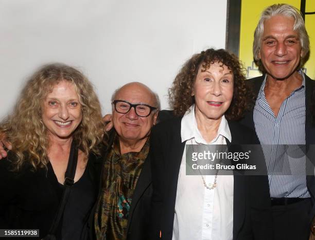 Carol Kane, Danny DeVito, Rhea Perlman and Tony Danza pose at the opening night of the play "Let's Call Her Patty" at Lincoln Center Claire Tow...