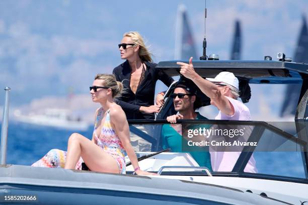 Carolina Cerezuela and husband Carlos Moya attend the 41th Copa Del Rey Mapfre Sailing Cup at the Real Club Nautico on August 01, 2023 in Palma de...