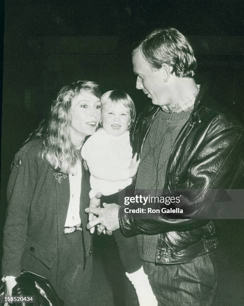 Singer Juice Newton, husband Tom Goodspeed and Jessica Goodspeed attend American Film Magazine Celebrity Polo Match on March 20, 1989 at the Los...