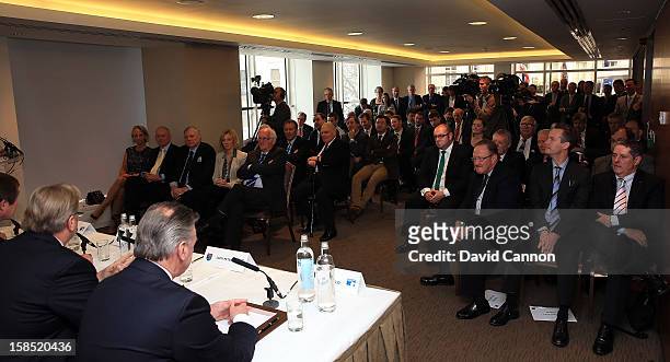The large attendance of European golfing media during the World Golf Hall of Fame press conference at the European Tour Golfer of the Year lunch at...