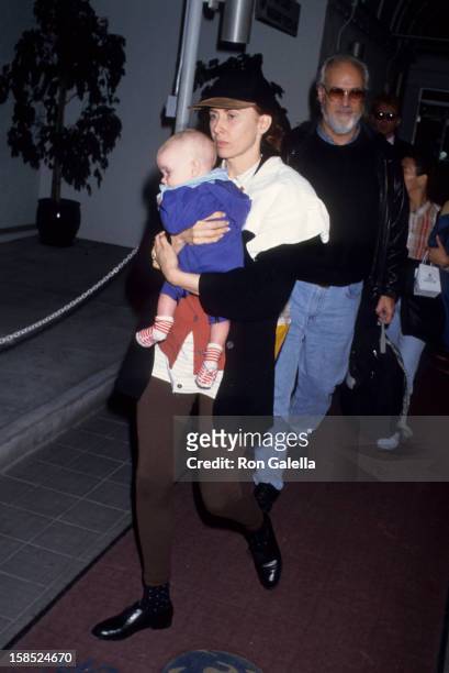 Actress Kate Nelligan and son Gabriel Reale sighted on November 17, 1992 at Los Angeles International Airport in Los Angeles, California.
