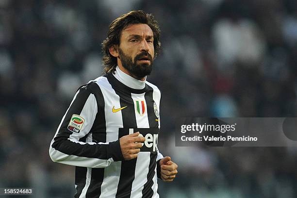Andrea Pirlo of Juventus FC looks on during the Serie A match between Juventus FC and Atalanta BC at Juventus Arena on December 16, 2012 in Turin,...