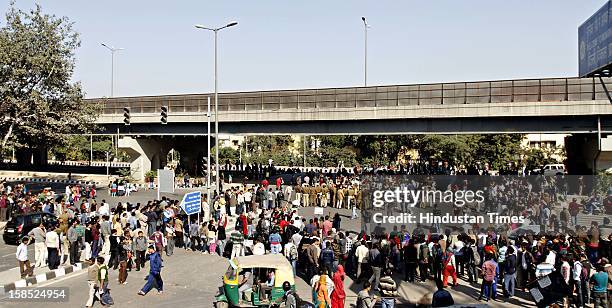 Students of Jawahar Lal University and other colleges get together to protest against the poor condition of Law and order situation and lack of women...