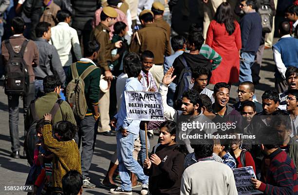 Students of Jawahar Lal University and other colleges get together to protest against the poor condition of Law and order situation and lack of women...