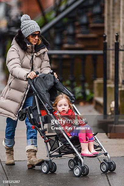 Actress Sarah Jessica Parker and Marion Broderick walk to school on December 17, 2012 in New York City.