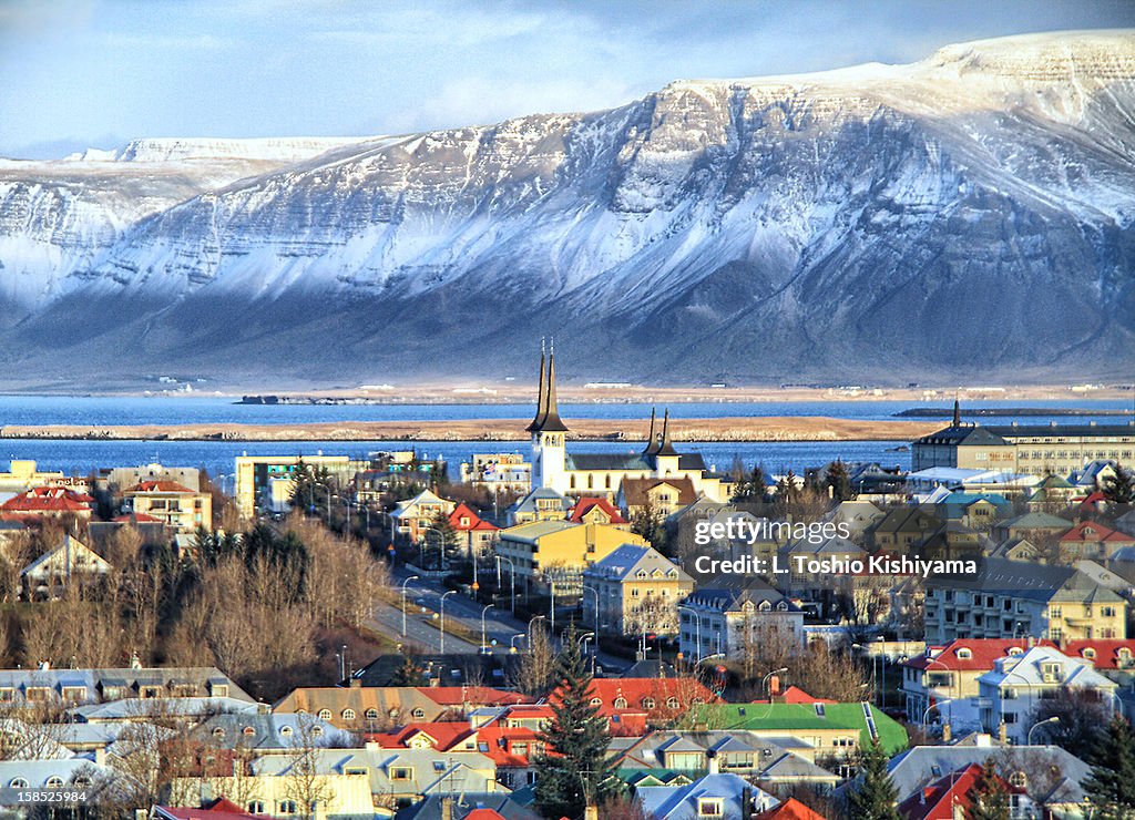 Reykjavik cityscape in Iceland