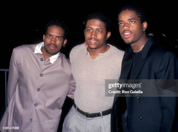 Actors Larron Tate, Lahmard Tate and Larenz Tate attending the screening of "Hoodlum" on August 25, 1997 at Magic Johnson Theater in Los Angeles,...