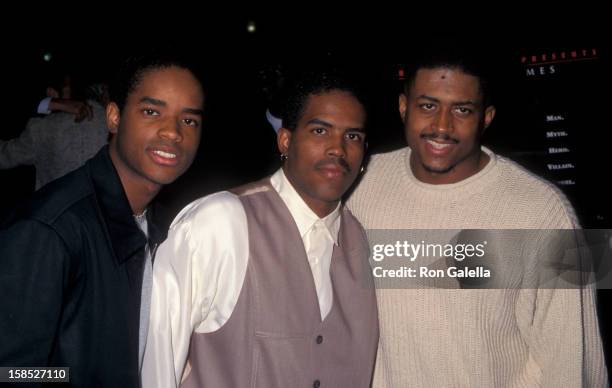 Actors Larenz Tate, Larron Tate and Lehmard Tate attending the Los Angeles premiere of "Don King-Only In America" on November 7, 1997 at the...