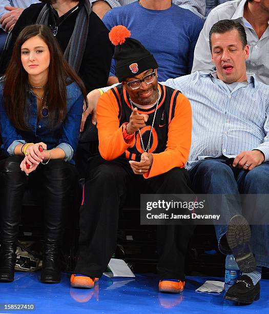 Spike Lee attends the Houston Rockets vs New York Knicks game at Madison Square Garden on December 17, 2012 in New York City.