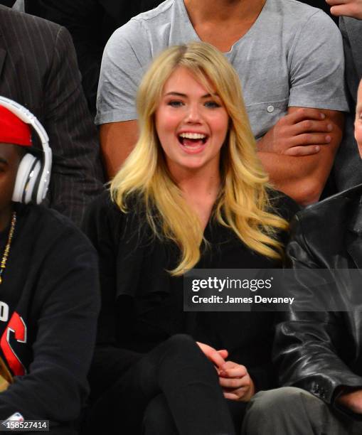 Kate Upton attends the Houston Rockets vs New York Knicks game at Madison Square Garden on December 17, 2012 in New York City.