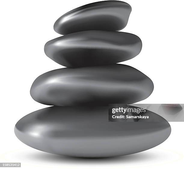 balancing stones - pebbles white background stock illustrations