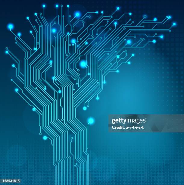 stockillustraties, clipart, cartoons en iconen met technology background - computer chip