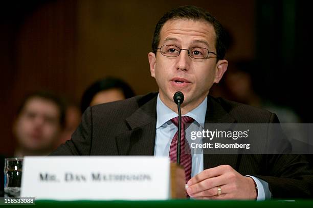 Daniel "Dan" Mathisson, head of U.S. Equity trading for Credit Suisse Group AG, speaks during a Senate Banking Committee hearing in Washington, D.C.,...