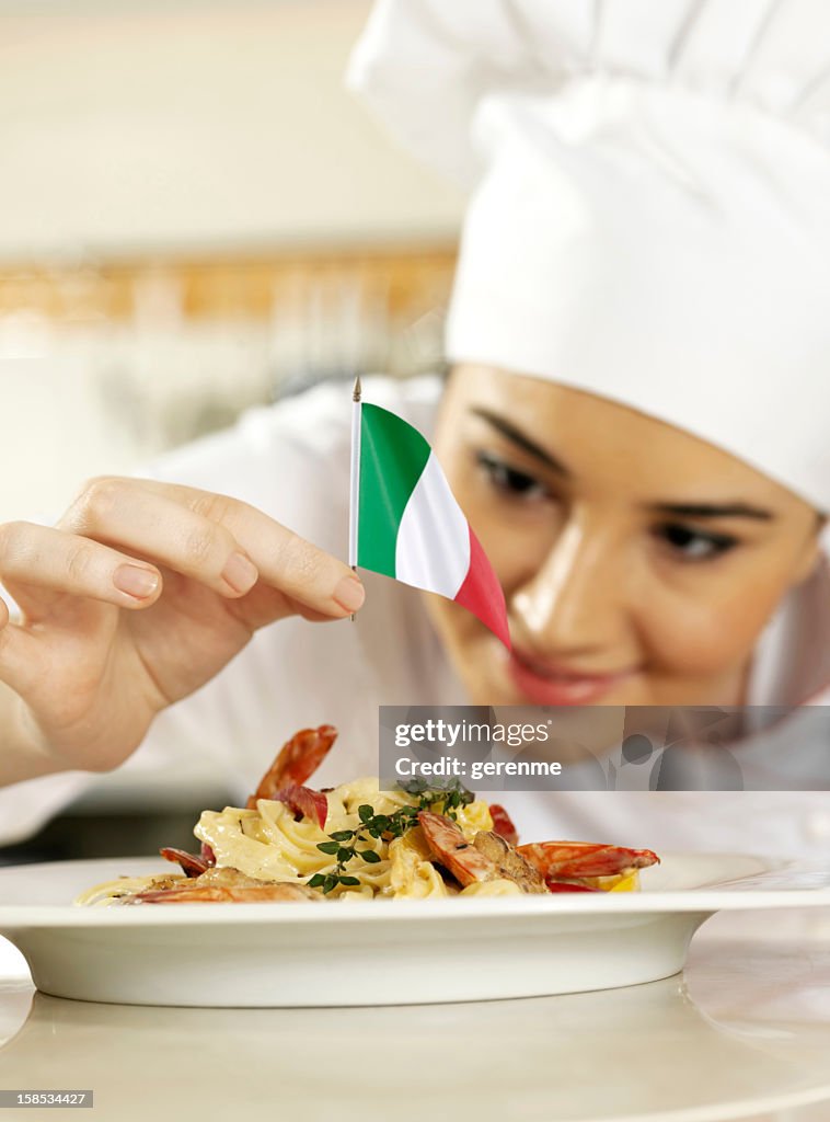 Chef completamento di Pasta italiana