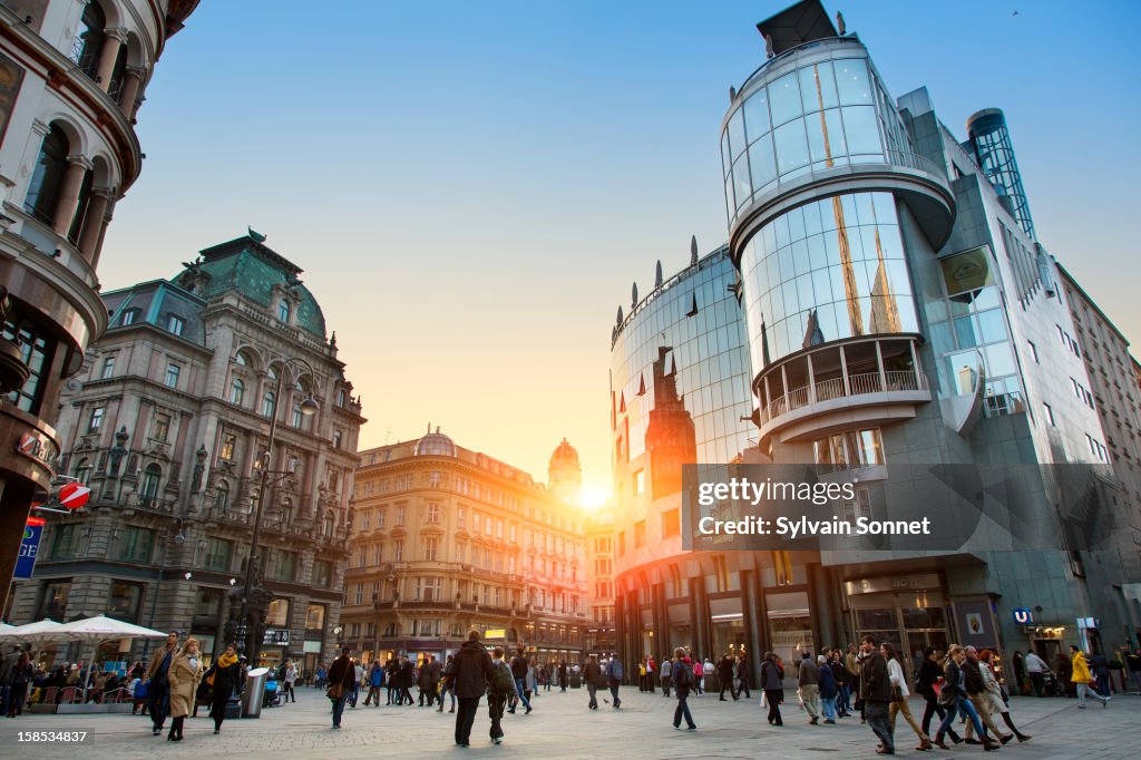 Vienna, The Stephansplatz at Sunset