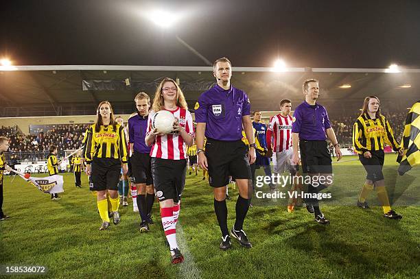 Opkomst during the Dutch Cup match between Rijnsburgse Boys and PSV Eindhoven at sportpark Middelmors on December 18, 2012 in Rijnsburg, The...
