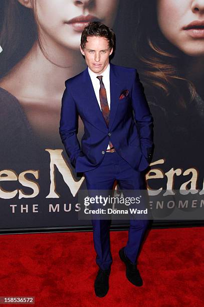 Eddie Redmayne attends the world premiere of "Les Miserables" at Ziegfeld Theatre on December 10, 2012 in New York City.