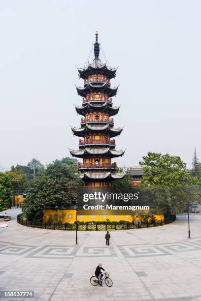 longhua temple, view of the longhua pagoda - pagoda stock pictures, royalty-free photos & images