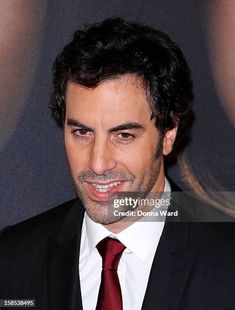 Sacha Baron Cohen attends the world premiere of "Les Miserables" at Ziegfeld Theatre on December 10, 2012 in New York City.