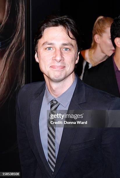 Zach Braff attends the world premiere of "Les Miserables" at Ziegfeld Theatre on December 10, 2012 in New York City.