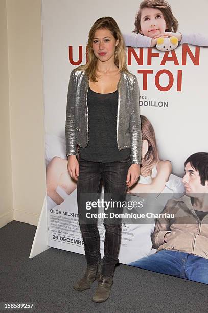 Marilyne Fontaine attends 'Un Enfant De Toi' Paris Premiere at Cinema l'Arlequin on December 18, 2012 in Paris, France.