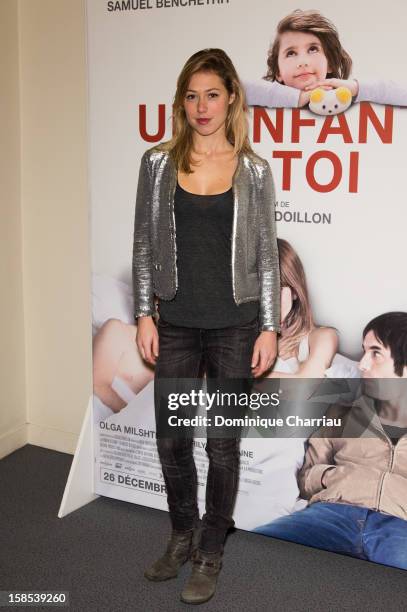 Marilyne Fontaine attends 'Un Enfant De Toi' Paris Premiere at Cinema l'Arlequin on December 18, 2012 in Paris, France.