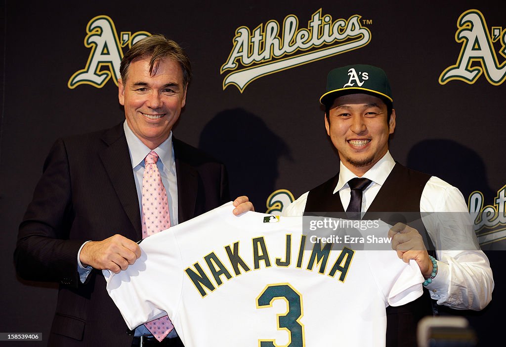 Oakland Athletics Introduce Hiroyuki Nakajima