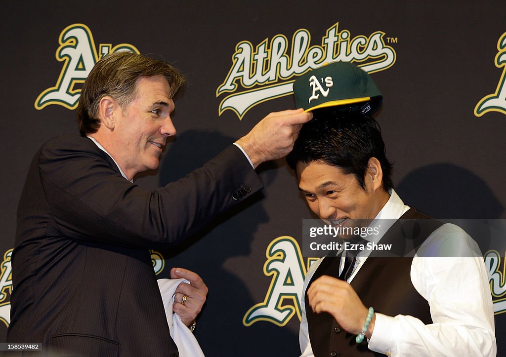 Oakland Athletics Introduce Hiroyuki Nakajima