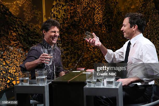 Episode 753 -- Pictured: Tom Cruise during a skit with host Jimmy Fallon on December 18, 2012 --