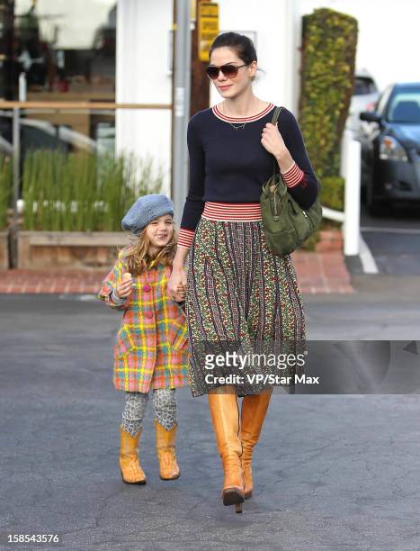 Actress Michelle Monaghan and her daughter Willow Katherine White as seen on December 18, 2012 in Los Angeles, California.