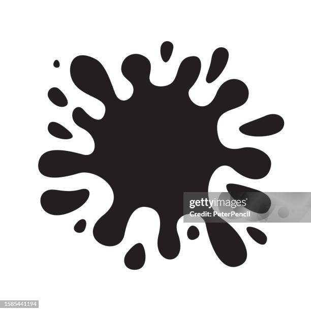 splash blob. grunge monochrome vector. advertising bage. - chocolate drip vector stock illustrations